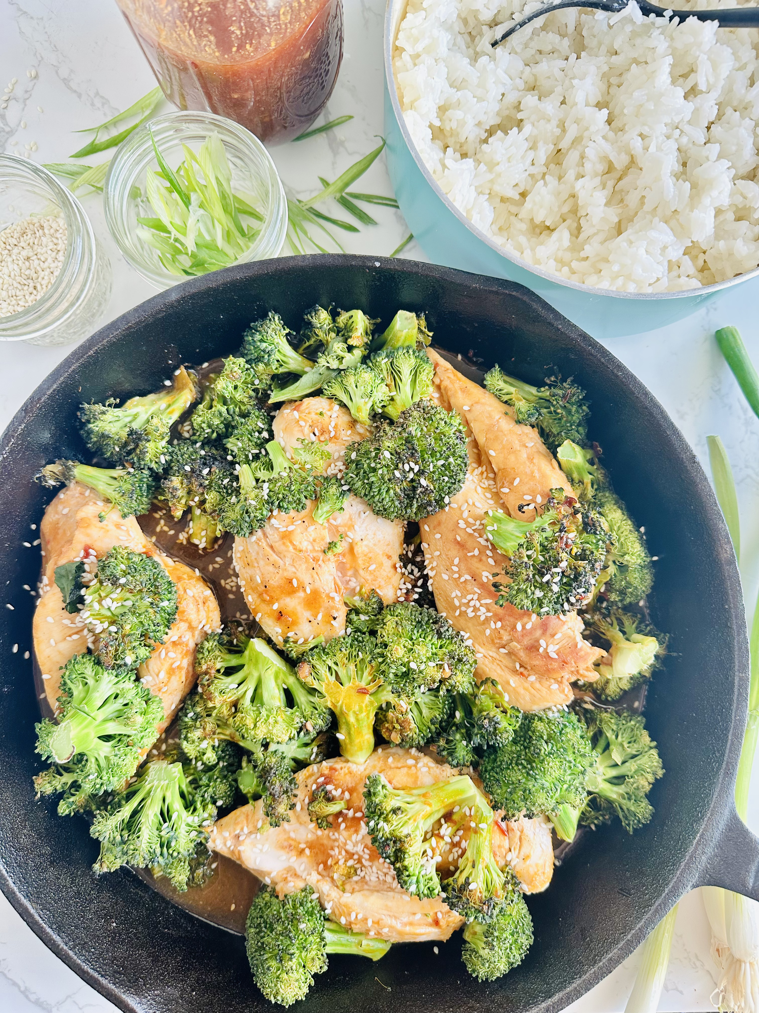 Cast Iron Sesame Chicken and Broccoli