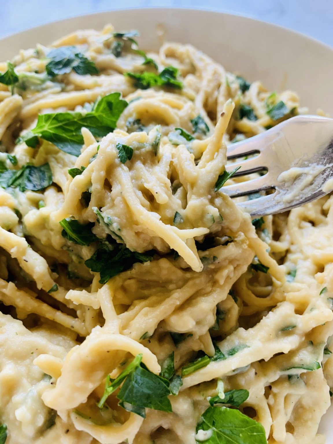 Healthy Spaghetti Alfredo CokoCooksCokoCooks